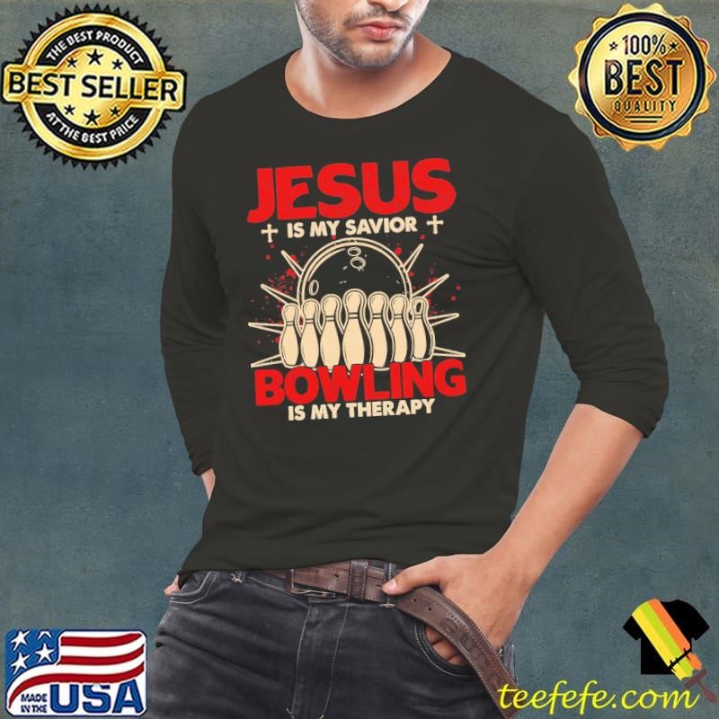 Jesus Is My Savior Bowling Is My Therapy Vintage T-Shirt