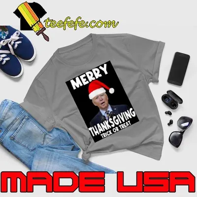 Joe Biden Merry Thanksgiving Trick Or Treat Halloween Xmas Shirt