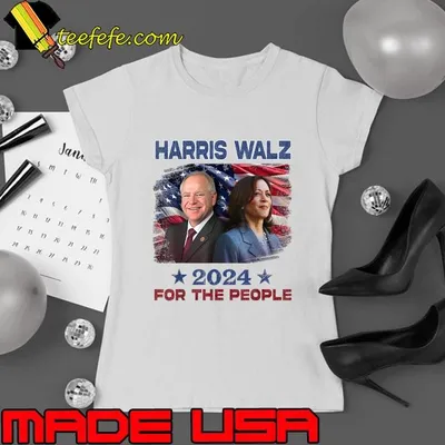 Kamala Harris Tim Walz Waltz 2024 For The People American Flag T-Shirt
