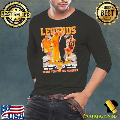Kobe Bryant 1978-2020 & Jerry West 1938-2024 Legends Signature Thank You For The Memories Shirt