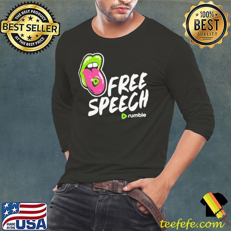 Mally Mouse Wearing Free Speech Rumble Long Sleeve Tee
