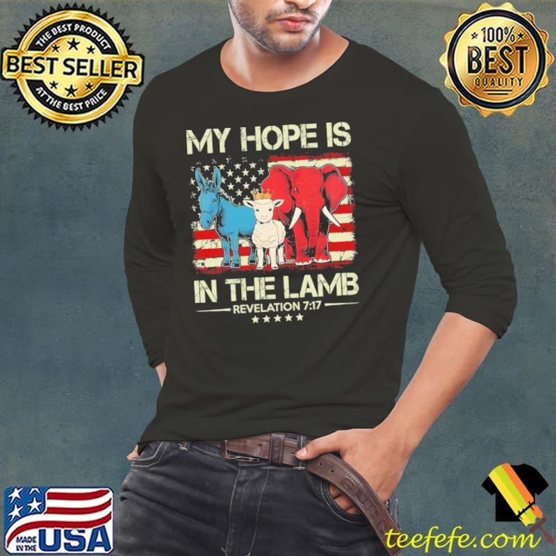 My Hope is in the Lamb Elephant Donkey USA Flag Scripture T-Shirt