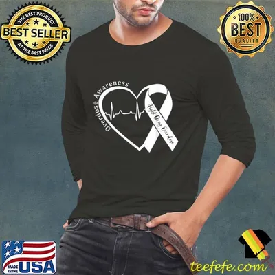 Overdose Awareness Fight Drug Overdose Month Heart Ribbon Support T-Shirt