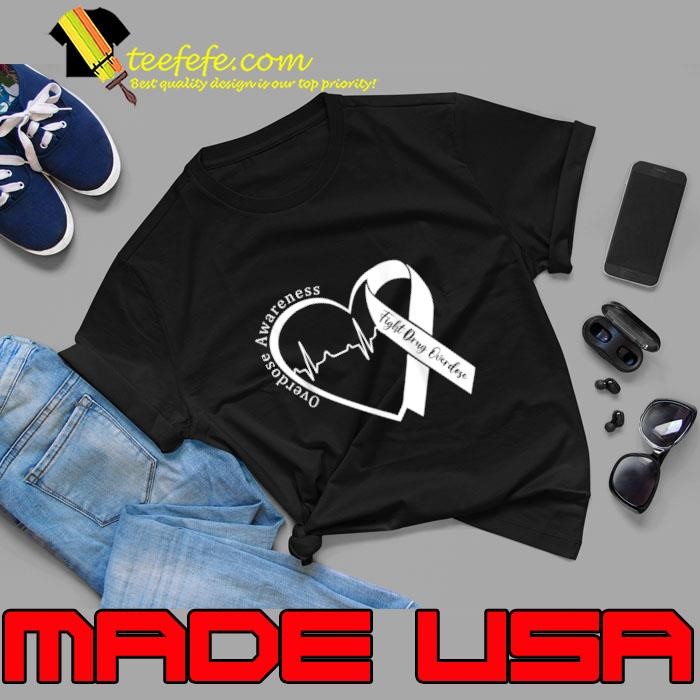 Overdose Awareness Fight Drug Overdose Month Heart Ribbon Support Unisex