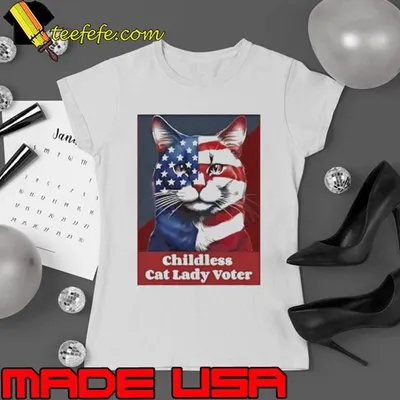 Patriotic Cat Childless Cat Lady Voter Kamala Harris shirt