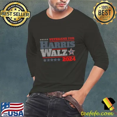 Retro Veterans for Kamala Harris Tim Walz 2024 Stars T-Shirt