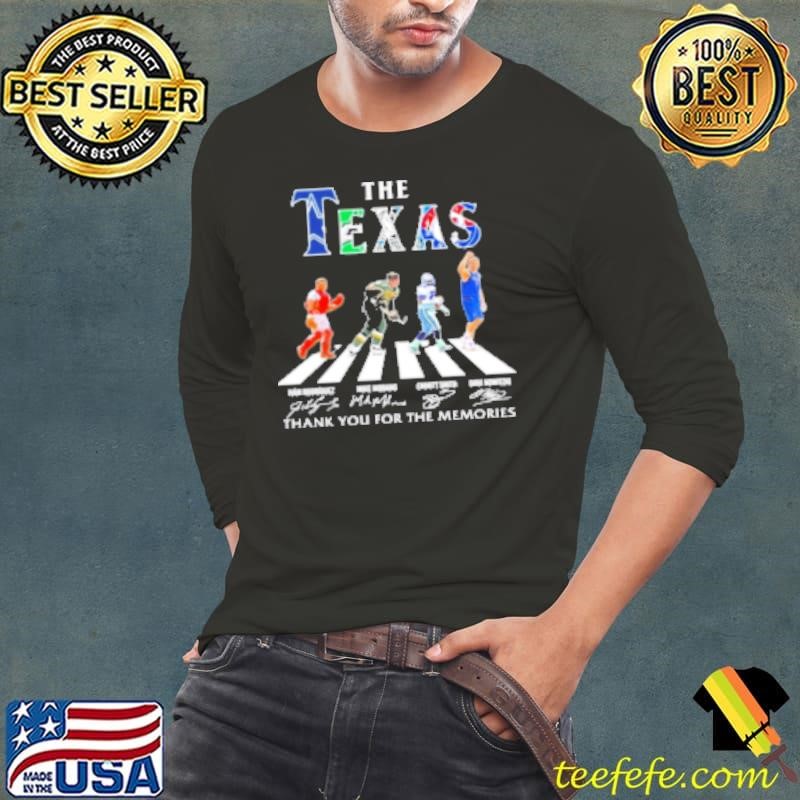 The Texas Sports Teams Players Abbey Road Thank You For The Memories Signatures Shirt