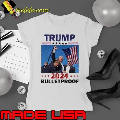Trump 2024 bulletproof keep america usa flag T-Shirt