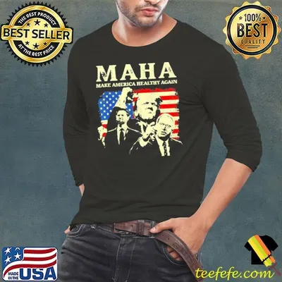 Trump Vance Kennedy MAHA Make America Healthy Again USa Flag T-Shirt