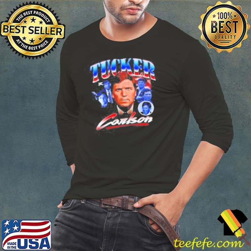 Tucker Carlson Faces Long Sleeve Tee