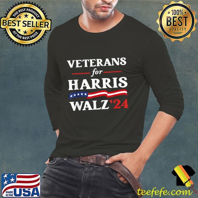 Veterans For Harris Walz 2024 Vote Tim Walz Kamala Harris T-Shirt