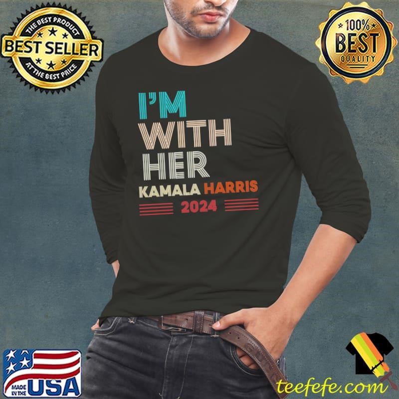 Vintage I'm With Her Kamala Harris 2024 Long Sleeve Tee