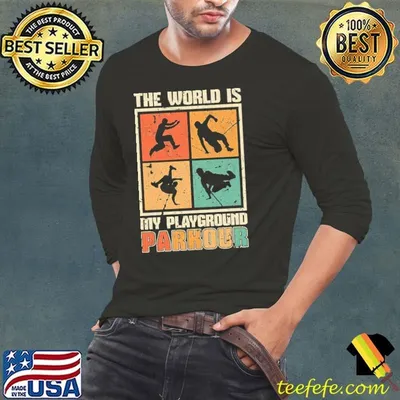 Vintage Parkour The World Is My Playground Running T-Shirt