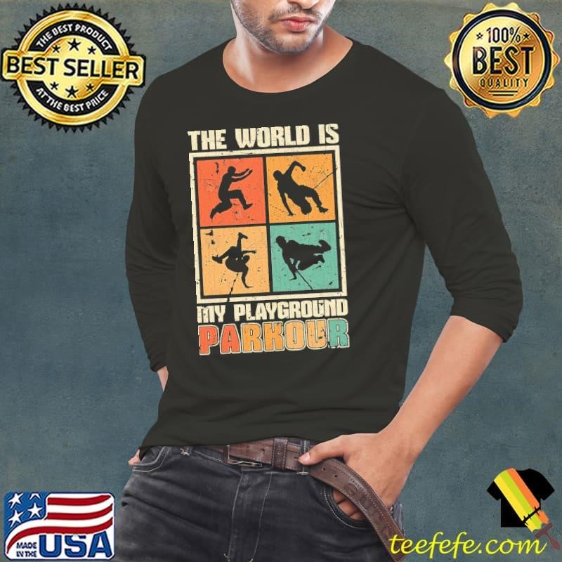 Vintage Parkour The World Is My Playground Running T-Shirt