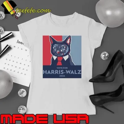 Vote For Harris Walz 2024 Cat Shirt