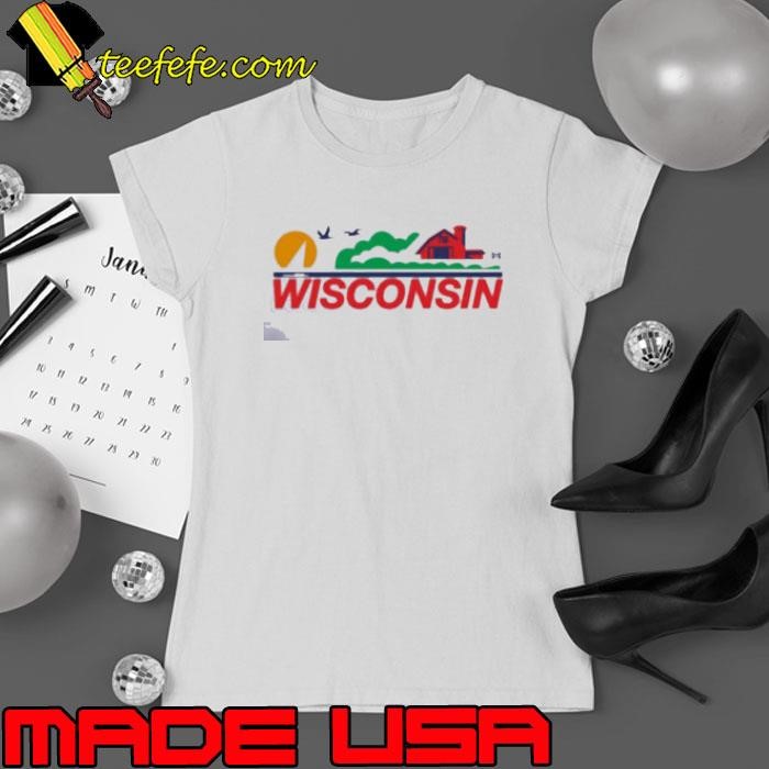 Wisconsin License Plate Ladies tee