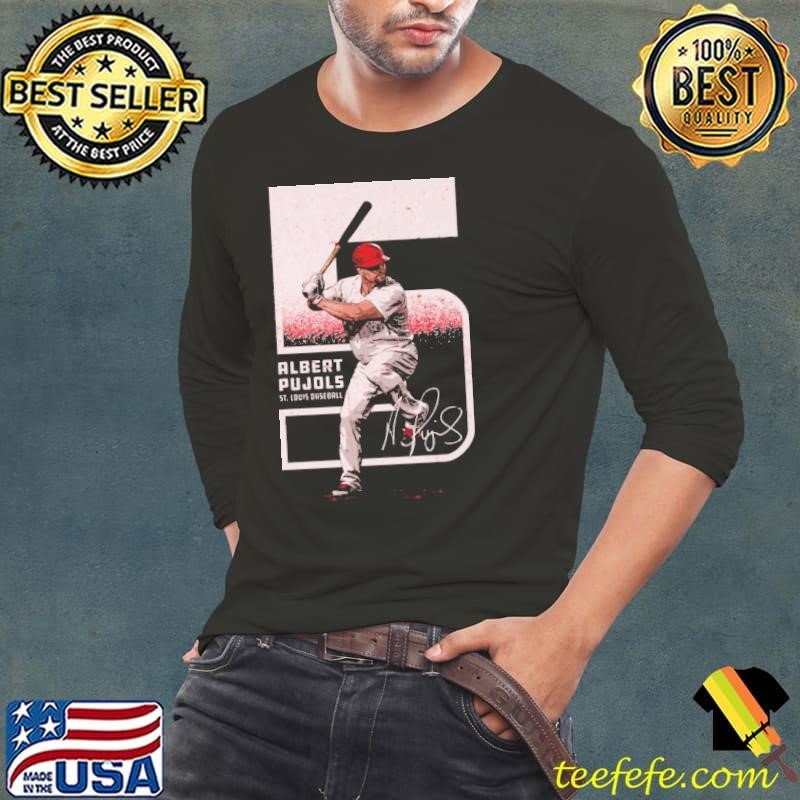 Albert Pujols St. Louis Outline Dominican-American baseball first baseman Long Sleeve Tee