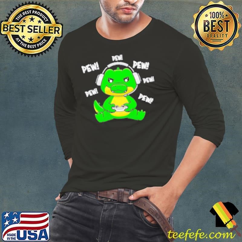 Alligator Crocodile Pew Pew Pew Long Sleeve Tee