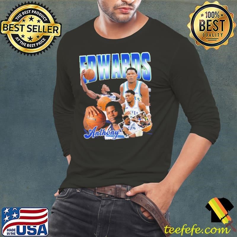 Anthony Edwards American professional basketball Retro Collage Long Sleeve Tee