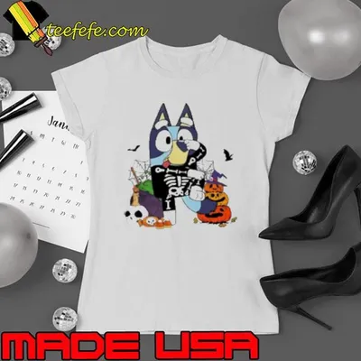Bluey Halloween Skeleton Dog Shirt