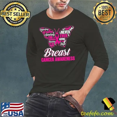 Breast Cancer Awareness Butterfly Pink Ribbon Hope T-Shirt