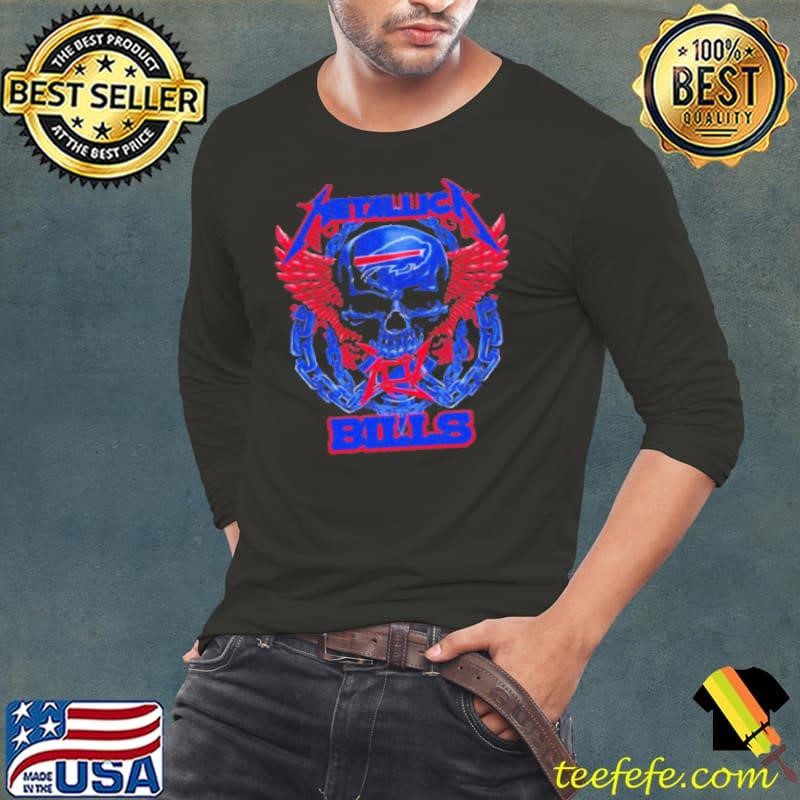 Buffalo bills skull metallic Long Sleeve Tee