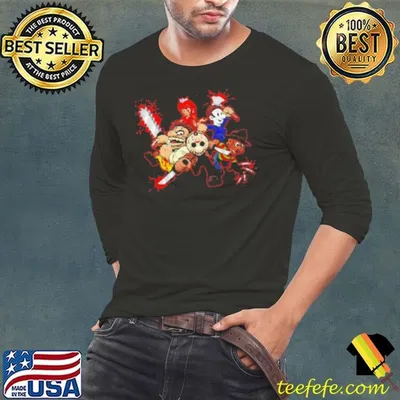Carrie Leatherface Michael Myers Jason Voorhees and Freddy Krueger X the characters Super Mario Bros Super Maniac World Shirt
