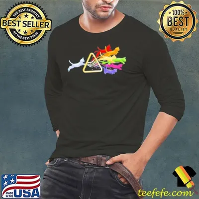 Cat prism rainbow light funny physics science spectral cat Shirt