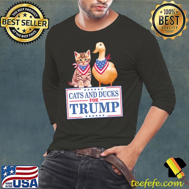 Cats and Ducks for Trump 2024 Kittens and Ducks Election T-Shirt