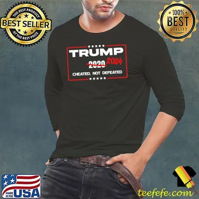 Cheated Not Defeated Trump 2024 Stars Election T-Shirt