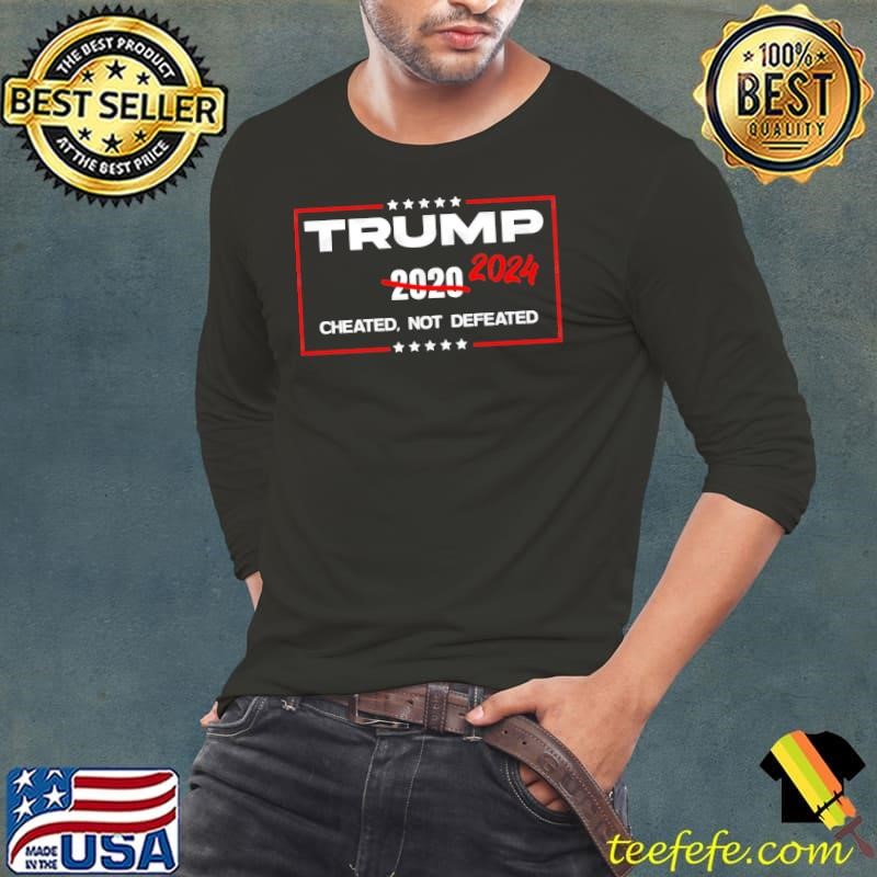 Cheated Not Defeated Trump 2024 Stars Election T-Shirt