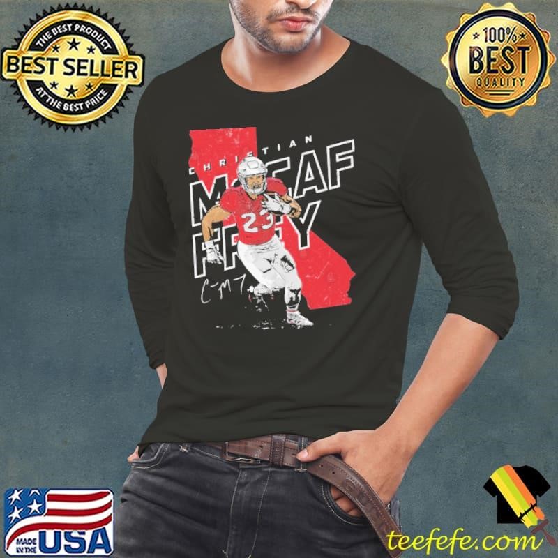 Christian Mccaffrey San Francisco Player Map American professional football running back T-Shirt