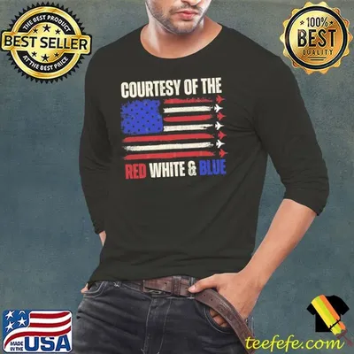 Courtesy Of The Red White And Blue American Flag T-Shirt