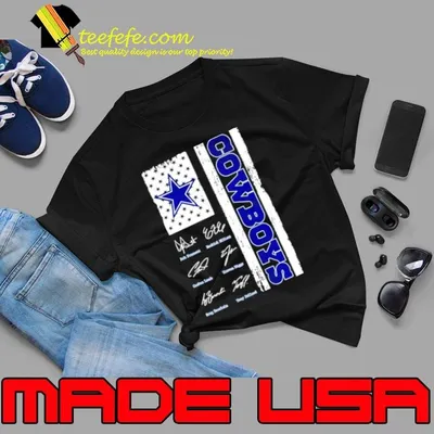 Dallas Cowboys name flag signatures shirt