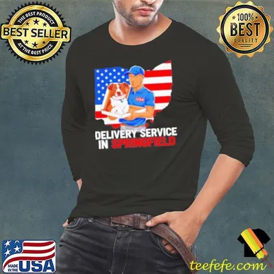 Delivery Service Oh Debate Trump Harris Eating The Dogs US Flag Shirt