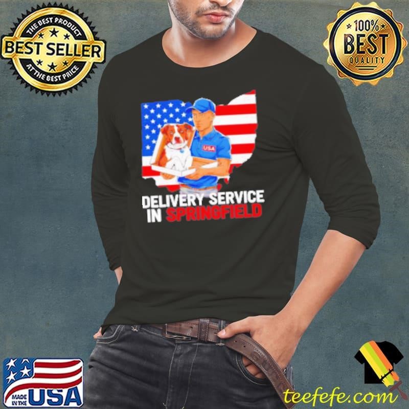 Delivery Service Oh Debate Trump Harris Eating The Dogs US Flag Shirt