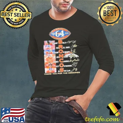 Denver Broncos 64 Years Of 1960 2024 Thank You For The Memories Signatures Shirt