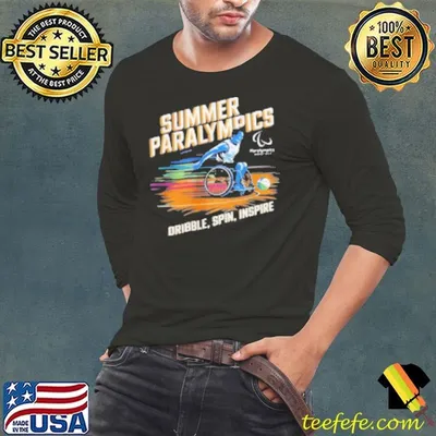 Dribble spin inspire Paralympics Summer Games basketball 2024 Paris Shirt