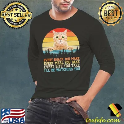 Every Snack You Make Cats Every Bite You Take Watching You VIntage T-Shirt