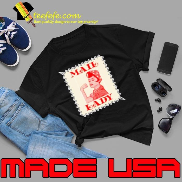 Female postal worker mail lady stamp world post day Shirt