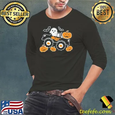 For Kids Boy Monster Truck Pumpkin Halloween TShirt