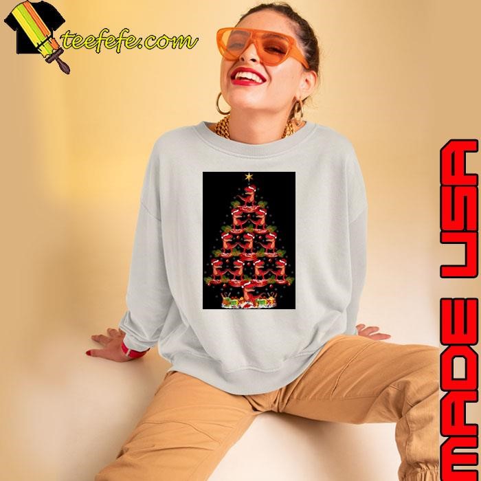 Funny Dinosaur Xmas Lighting Allosaurus Christmas Tree Sweatshirt