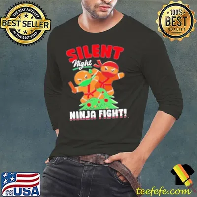 Gingerbread Silent Night Ninja Fight Christmas Shirt