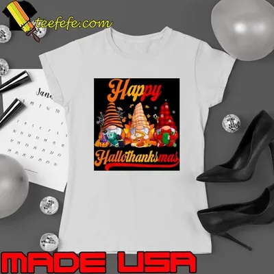 Gnomes Lover Halloween Merry Christmas Happy Hallothanksmas Shirt