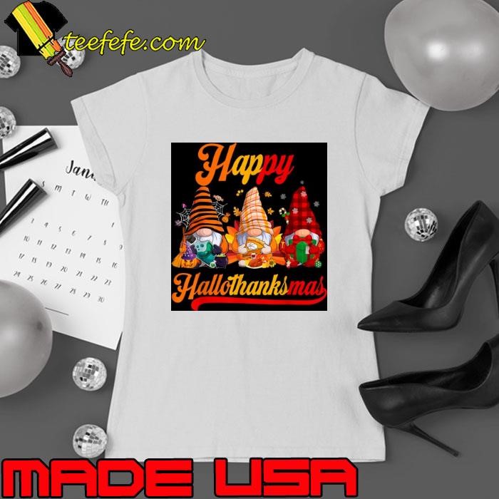 Gnomes Lover Halloween Merry Christmas Happy Hallothanksmas Shirt