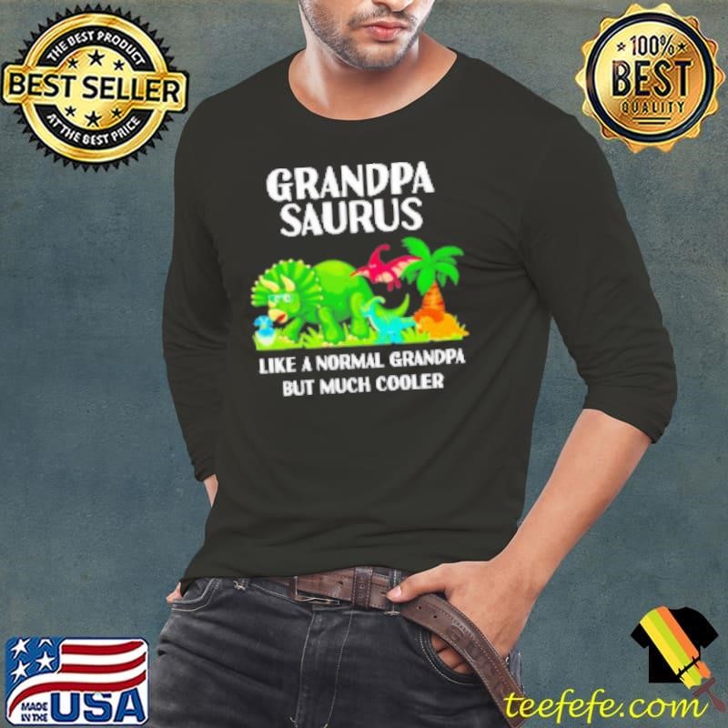 Grandpasaurus Grandpa Saurus Dinosaur Christmas Fathers Day Cute Long Sleeve Tee