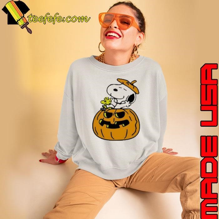 Halloween Pumpkin Snoopy And Woodstock Cartoon Sweatshirt
