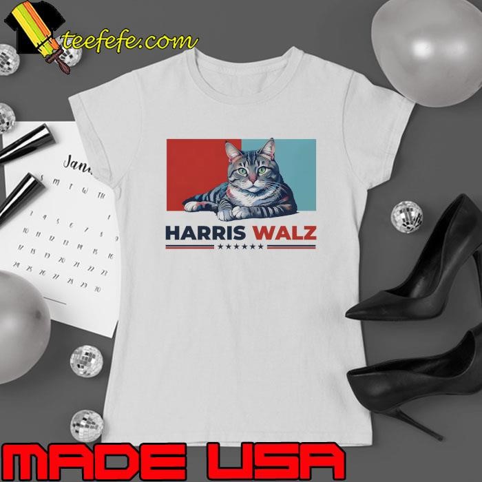 Harris Walz 2024 Obviously Democrat Cat Madam President, Vote Blue Ladies tee