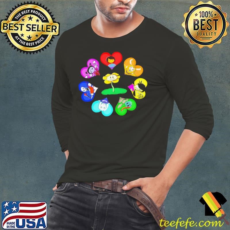 Hearts With Characters Undertale Long Sleeve Tee