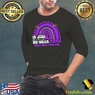 In June Purple Elder Abuse Awareness Rainbow Leopard T-Shirt